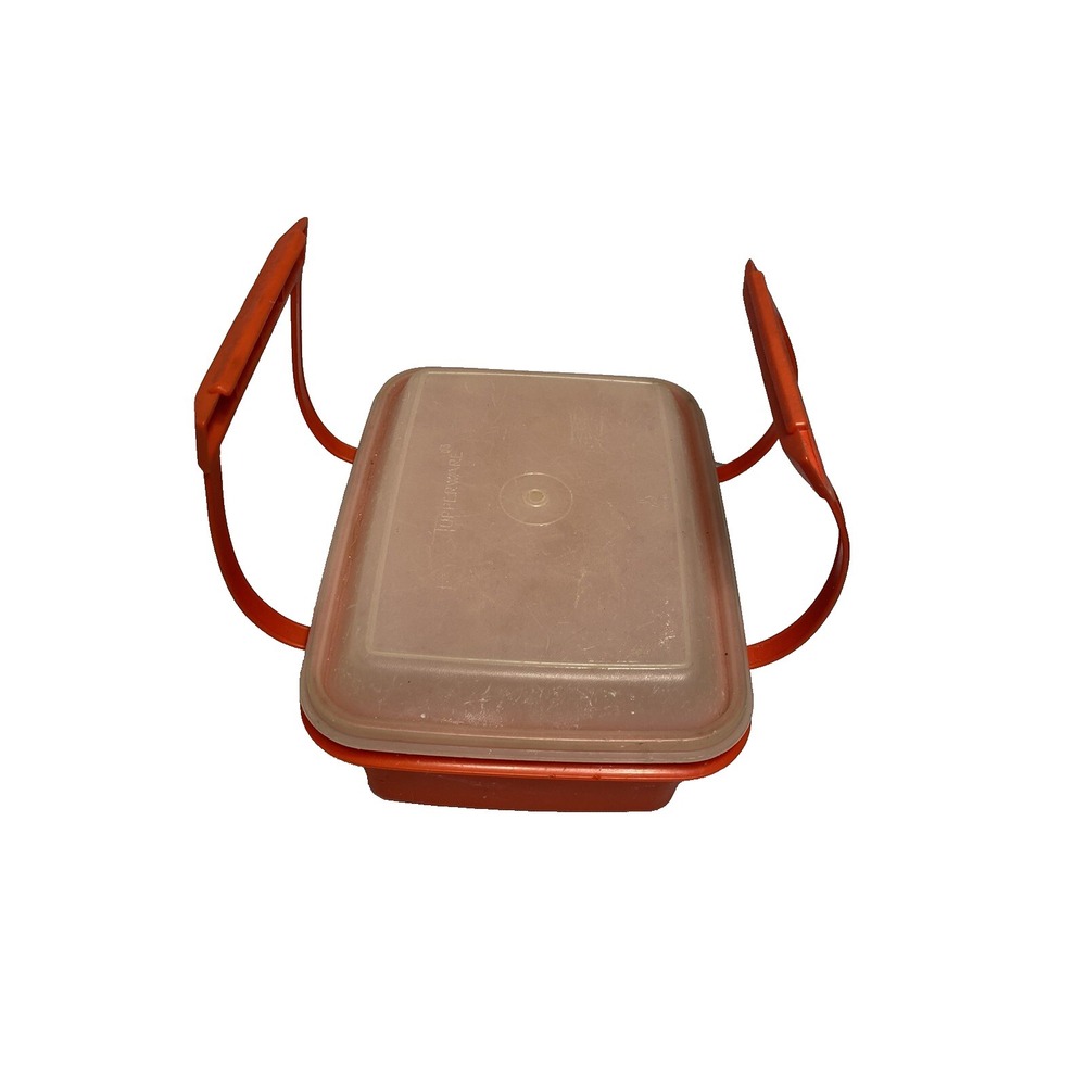 vintage‎ tupperware red container with handle